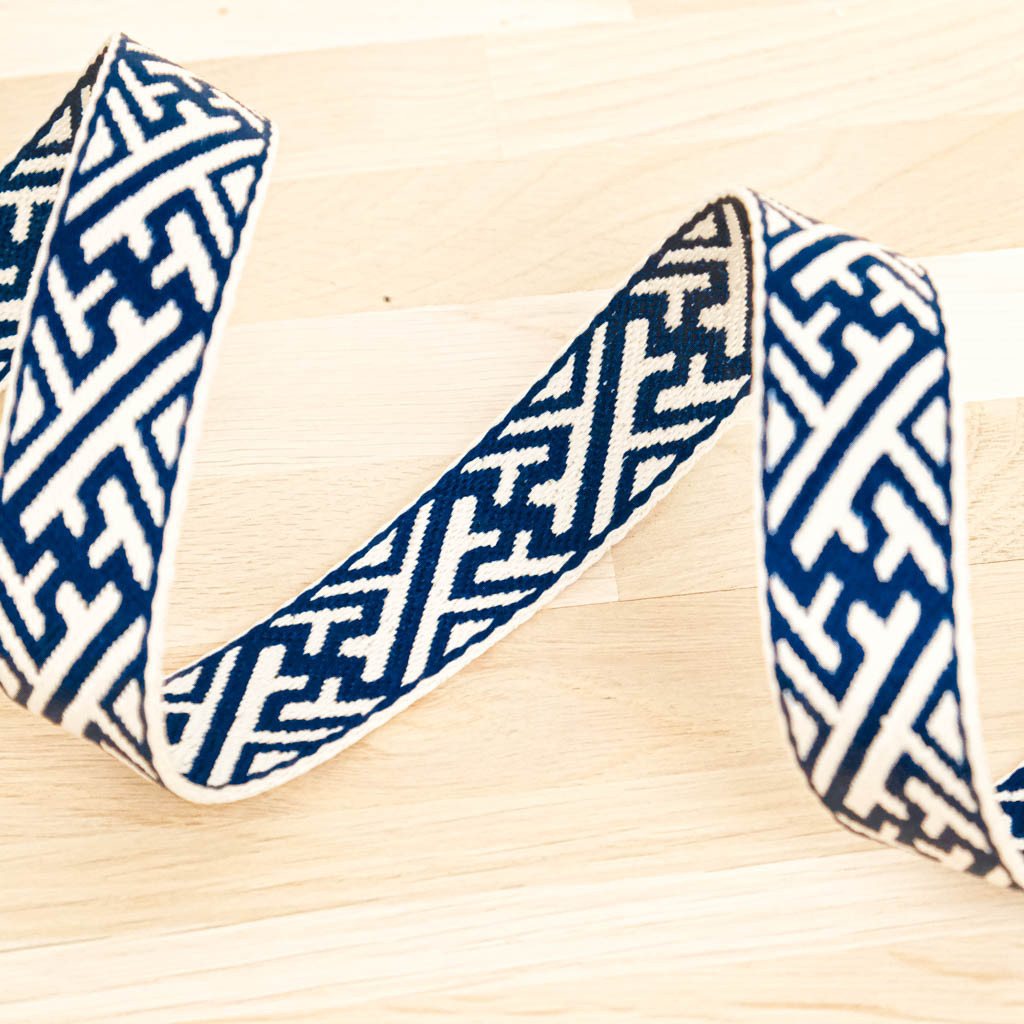 Two-Tone Navy Blue Geometric Strap - Maison Klem